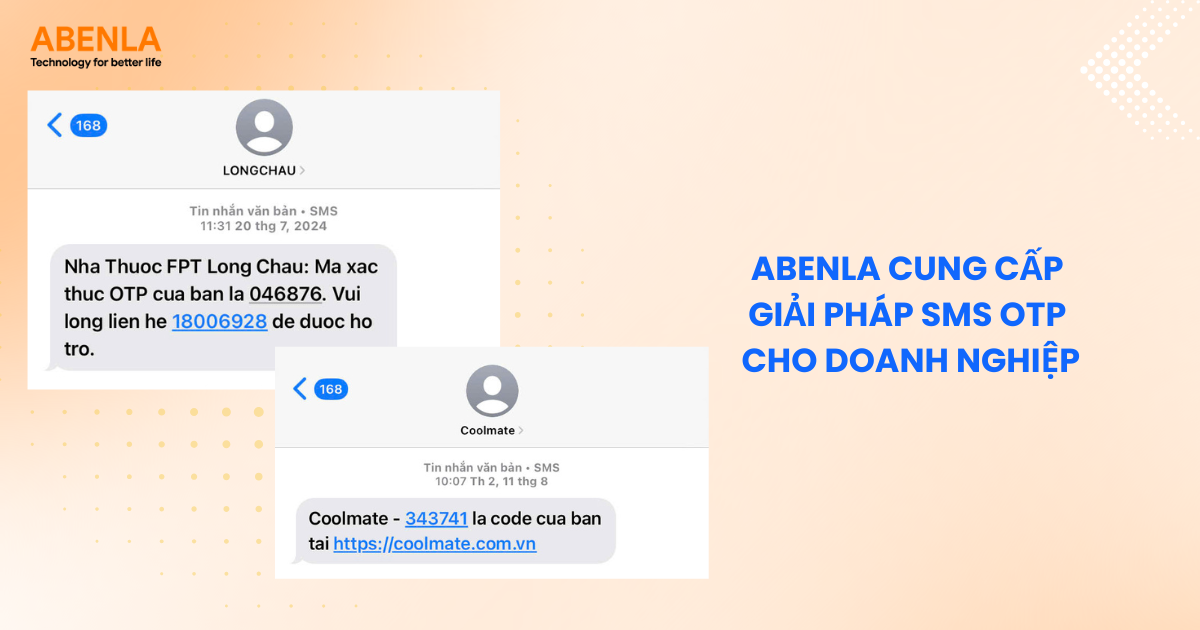 Abenla cung cấp giải pháp SMS OTP cho doanh nghiệp