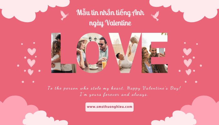 Mẫu tin nhắn Valentine tiếng anh