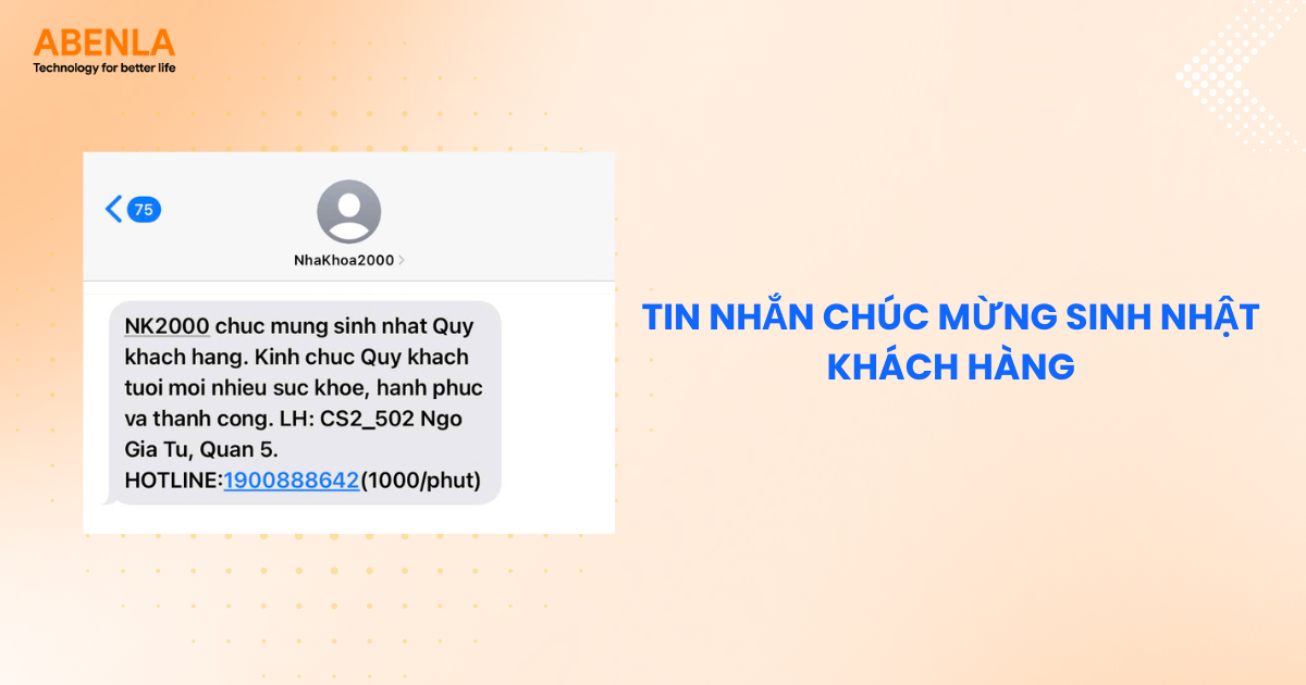 Tin nhắn chúc mừng sinh nhật khách hàng