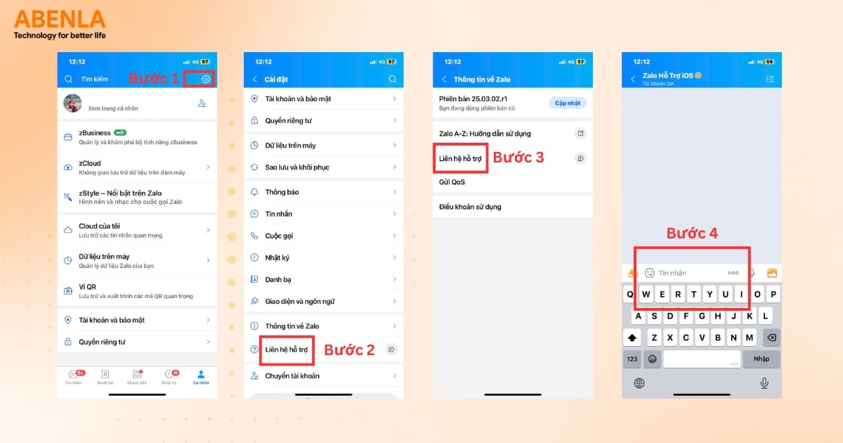Chat với bộ phận hỗ trợ trên ứng dụng Zalo
