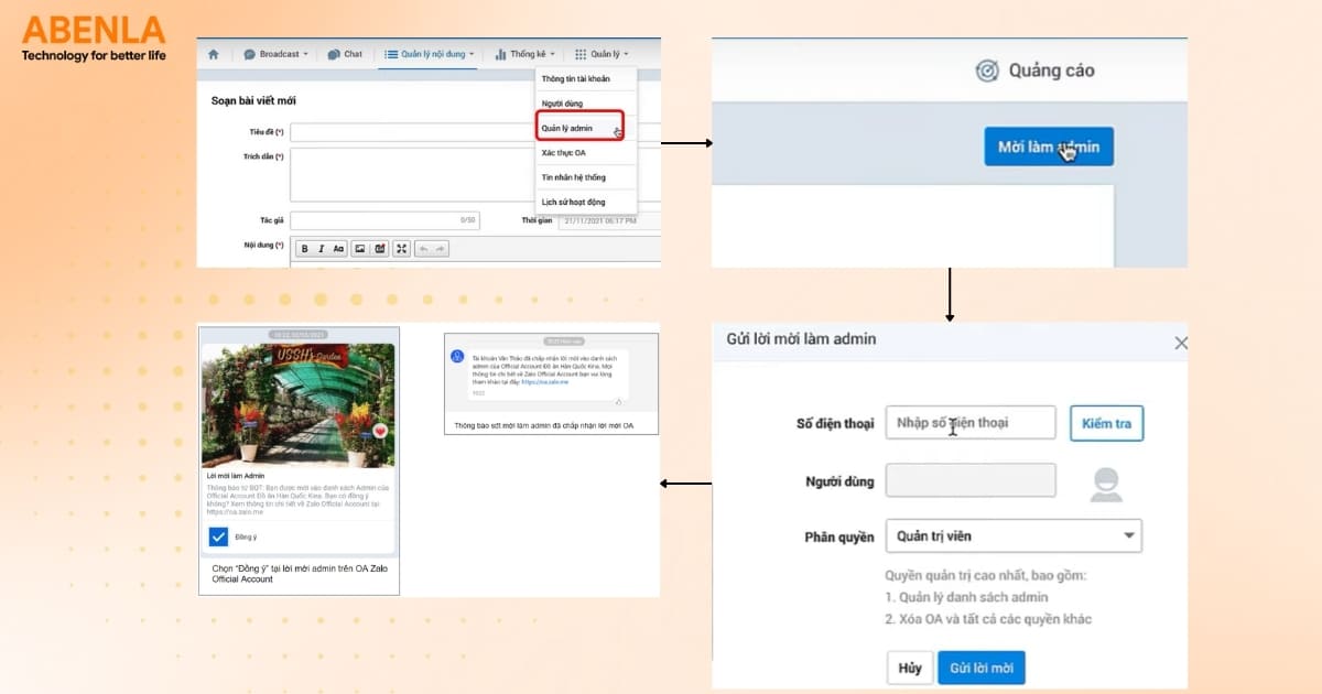 Hướng dẫn thêm quyền Admin cho OA