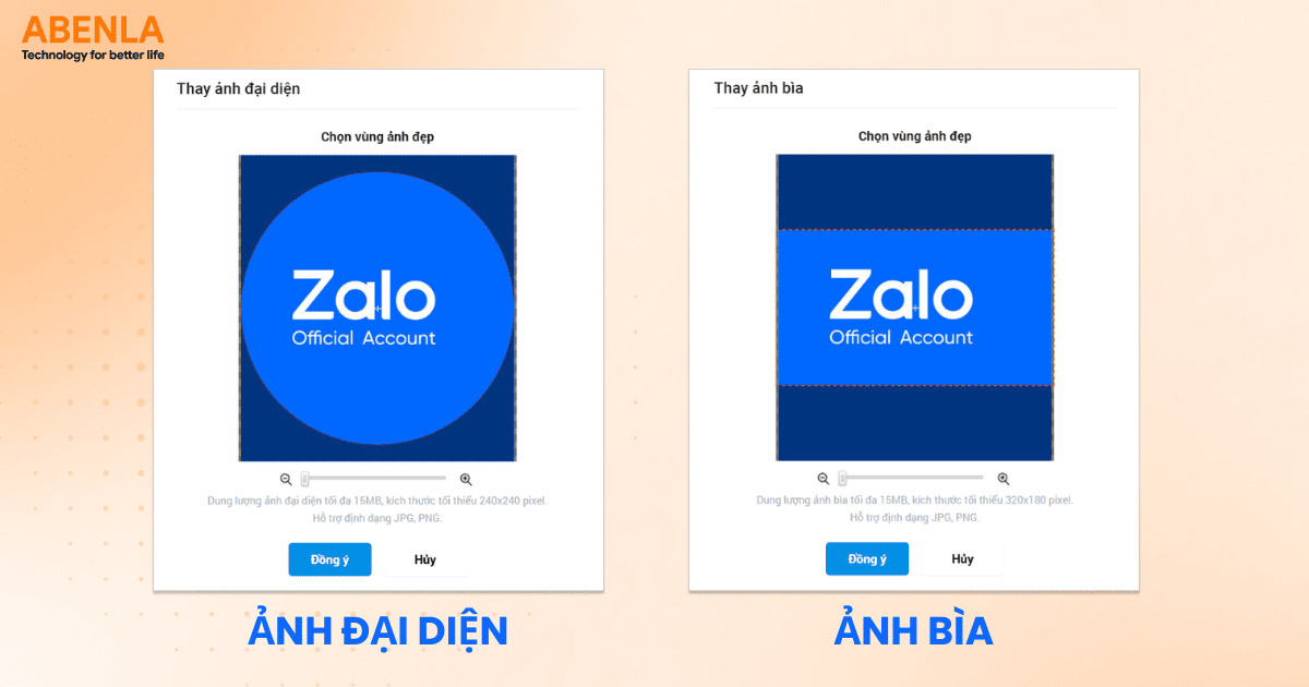 Quy định về hình ảnh đại diện và ảnh bìa Zalo OA