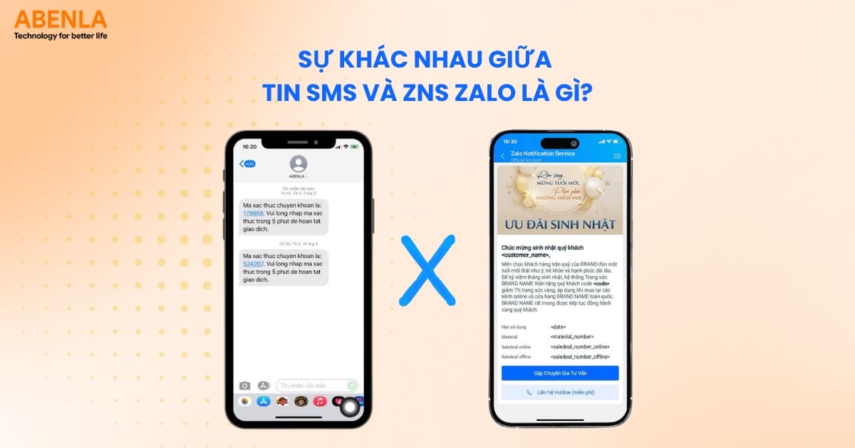 Sự khác nhau giữa Tin SMS và ZNS Zalo là gì?