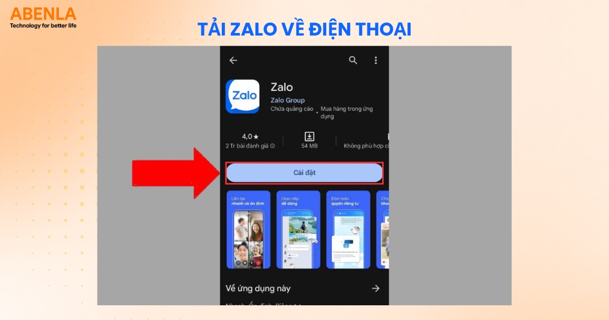 Tải ứng dụng Zalo về điện thoại