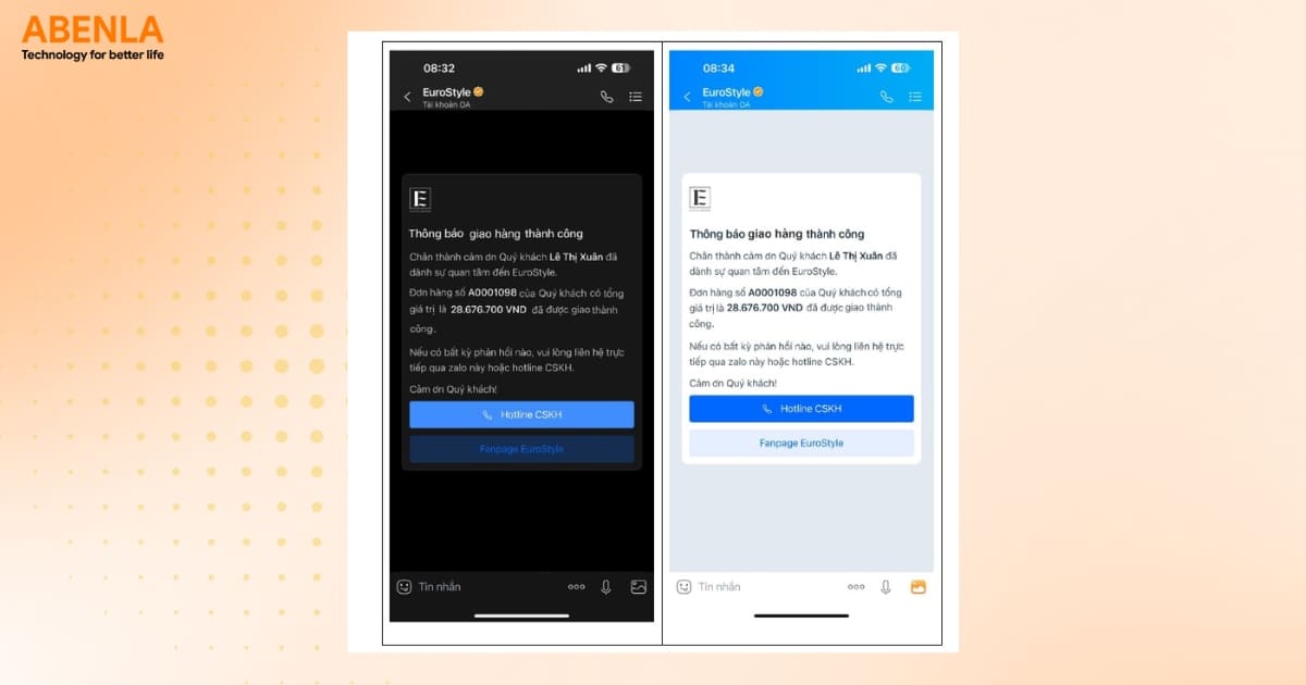 ZNS template dạng văn bản