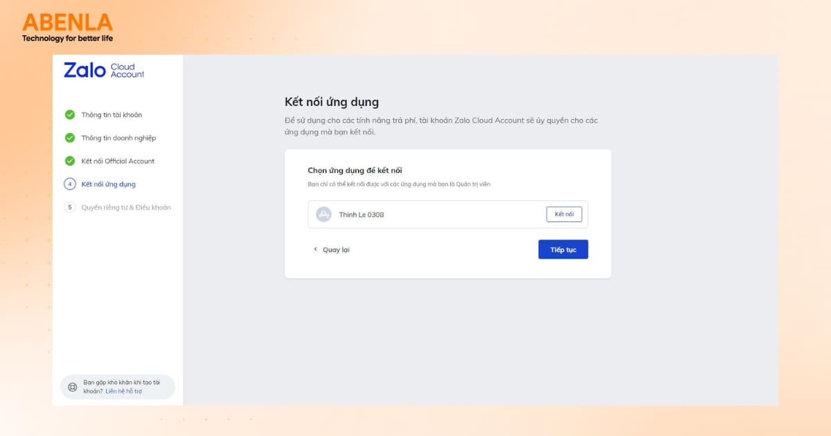 Bước 4: Kết nối ứng dụng (App ID)