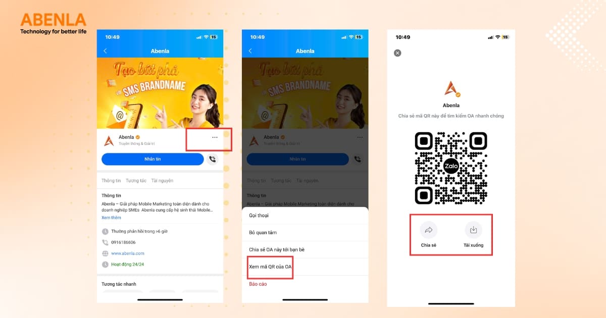 Cách lấy link Zalo OA qua mã QR