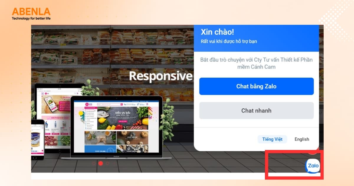 Dẫn link Zalo OA trên website doanh nghiệp