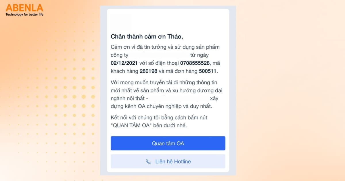Gửi tin nhắn cá nhân hóa với khách hàng trên OA
