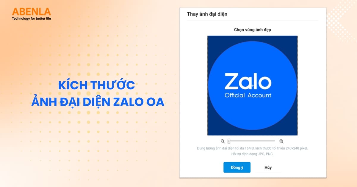 Kích thước chuẩn ảnh đại diện Zalo OA