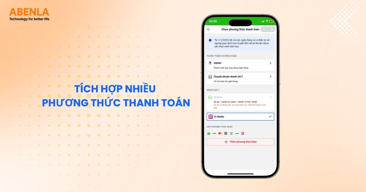 Mini App tích hợp nhiều phương thức thanh toán