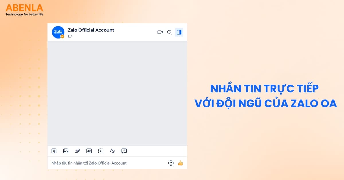 Nhắn tin trực tiếp với ban quản trị Zalo OA