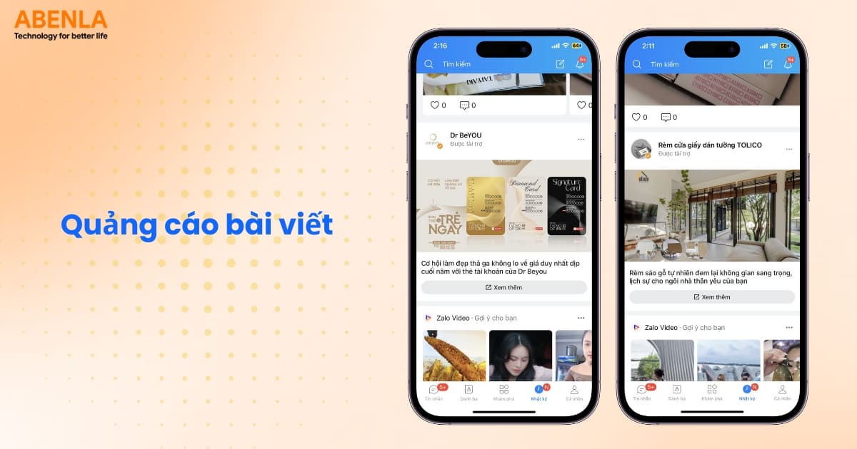 Quảng cáo bài viết trên Zalo OA