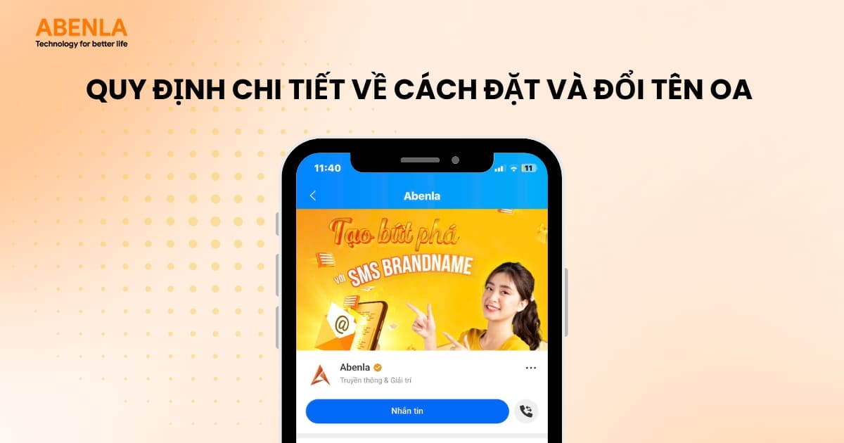 Quy định về cách đặt và đổi tên OA