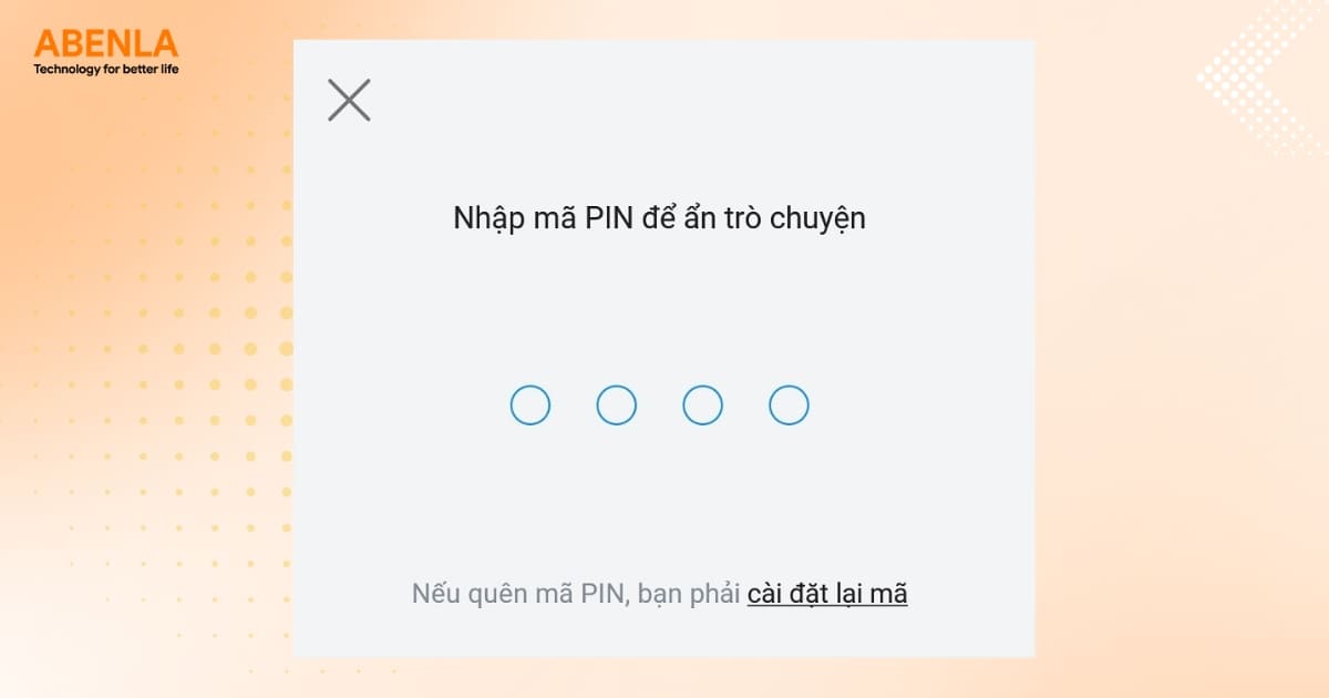 Thiết lập mã PIN gồm 4 chữ số