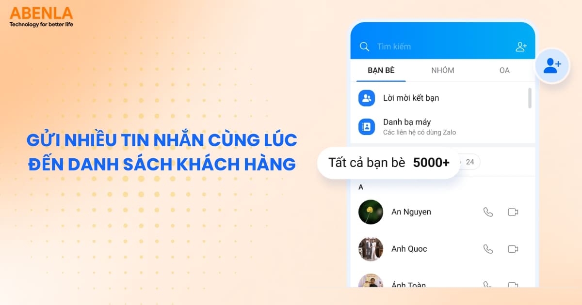 Zalo Business gửi nhiều tin nhắn cùng lúc