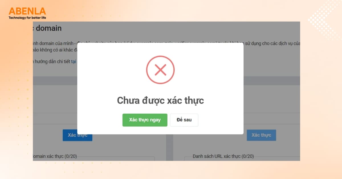 Chọn Xác thực ngay