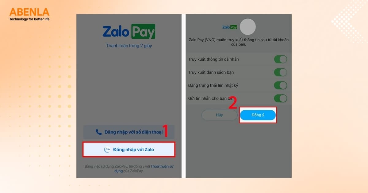 Đăng ký ZaloPay trên ứng dụng bằng tài khoản Zalo