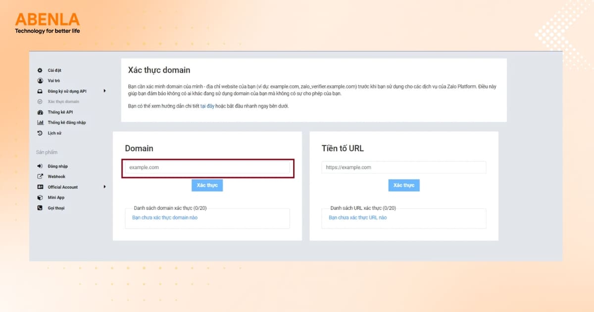 Nhập Domain của bạn