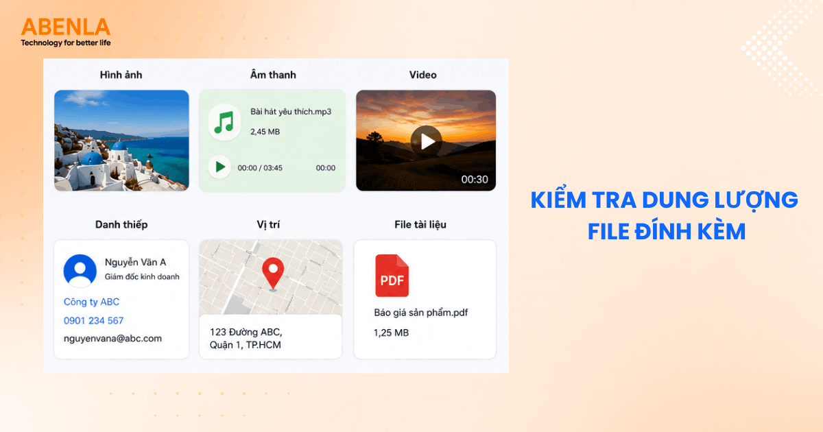 Kiểm tra dung lượng file đính kèm