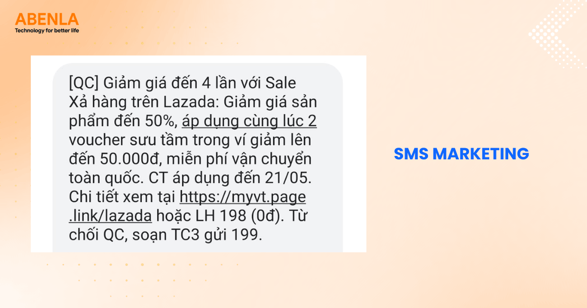 Mẫu SMS Marketing