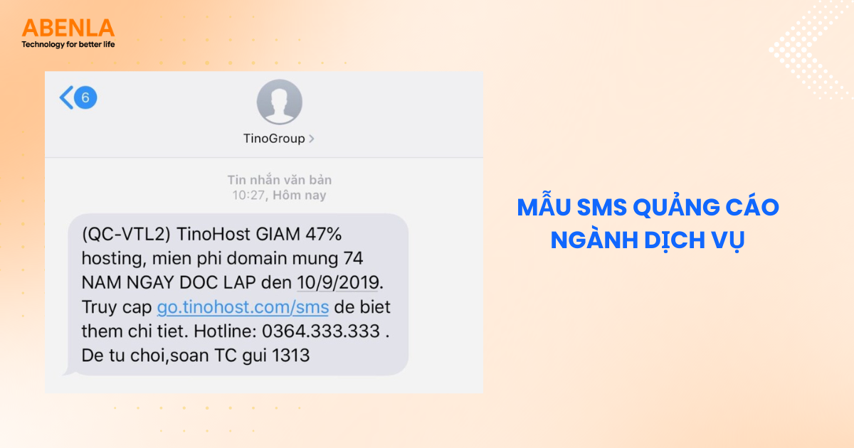 SMS quảng cáo dịch vụ