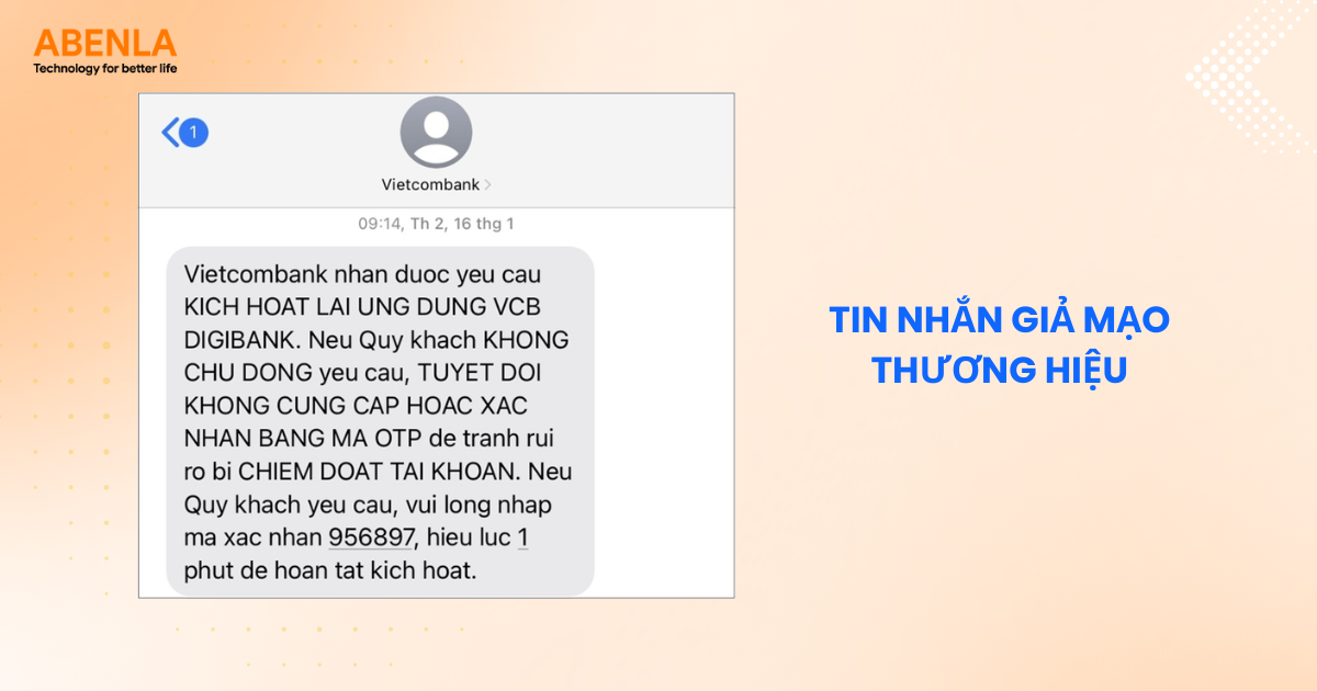 Tin nhắn giả mạo thương hiệu