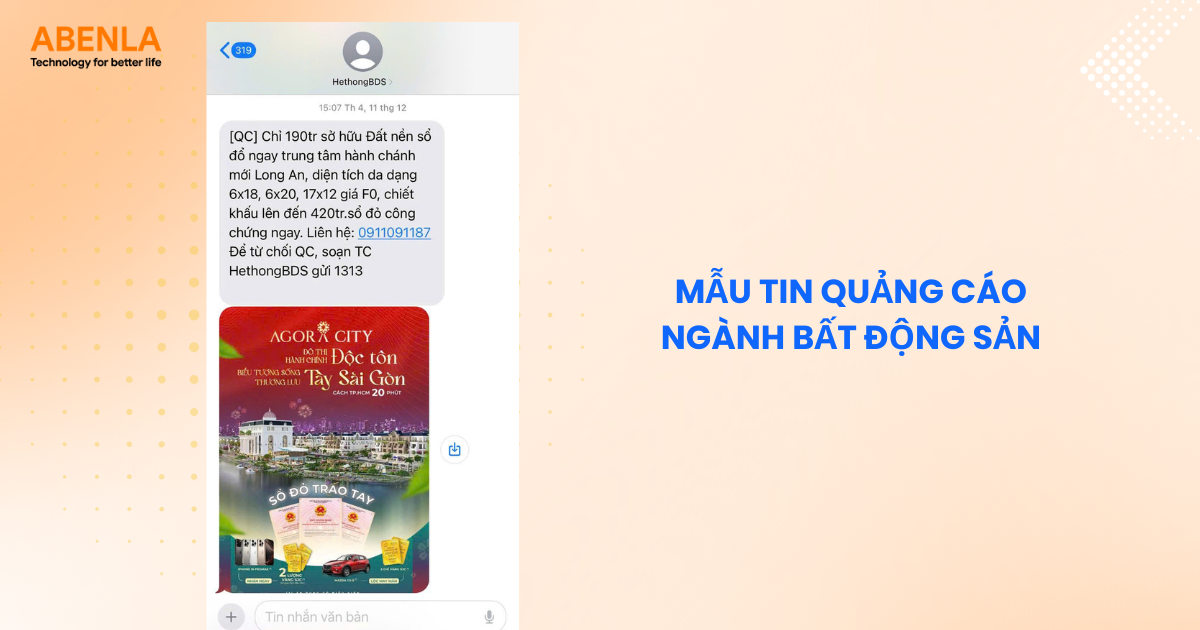 Tin nhắn MMS ngành bất động sản